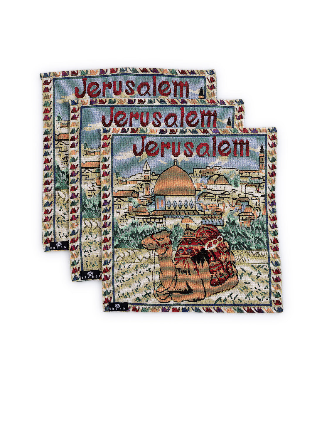 Arrabi Multi Graphic Cotton Blend Full Size Table Mat (Pack of 6) (45 X 30 cm)