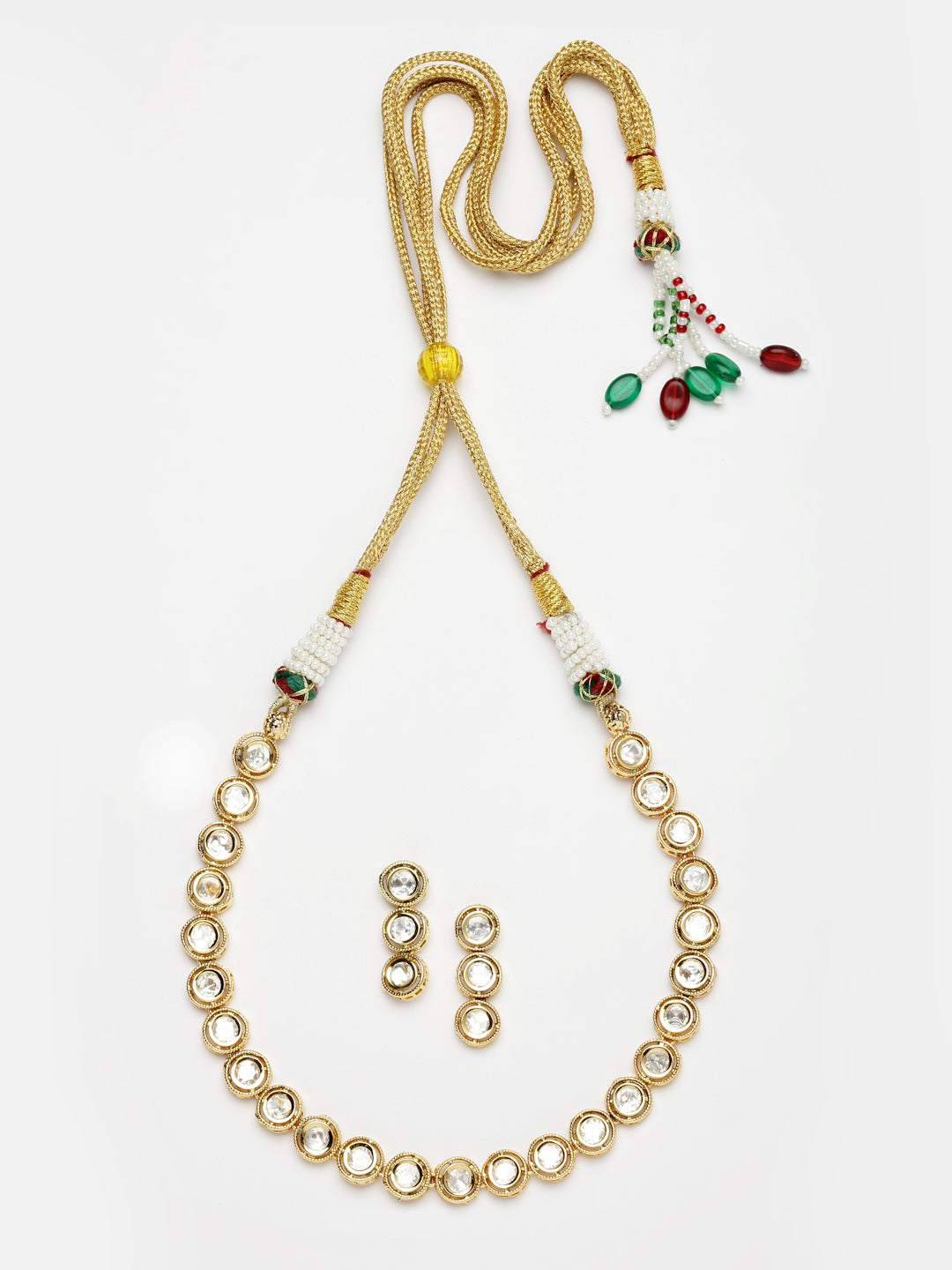 Arrabi Gold Handcrafted Jewellery Set with 2 Earrings(30 cm)