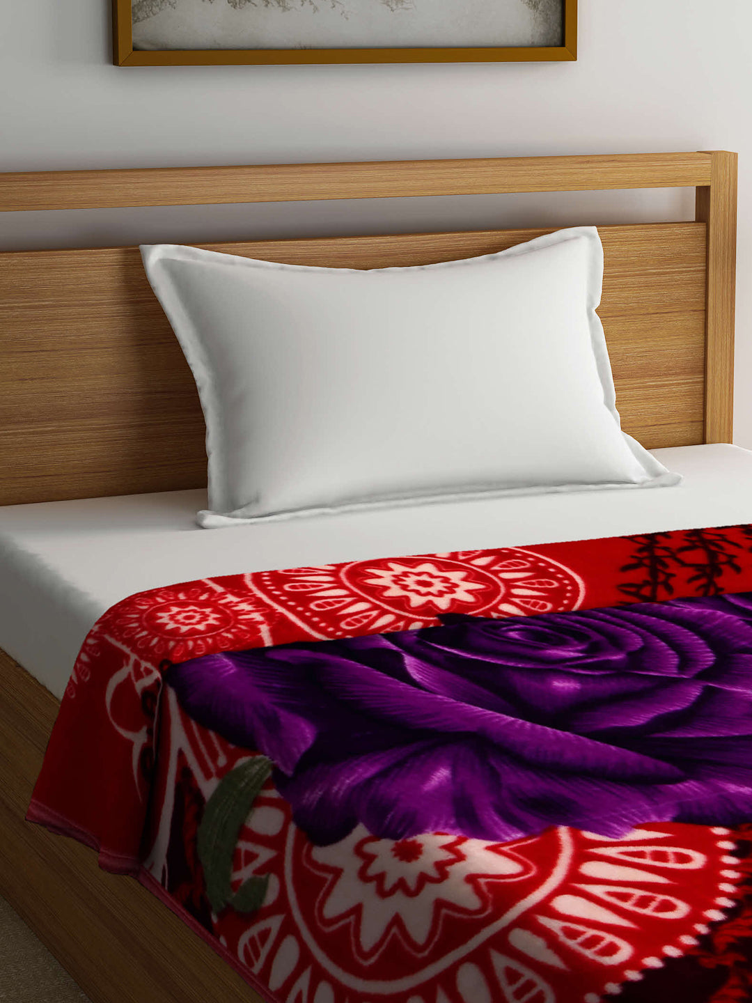 Arrabi Multi Floral Polyester 950 GSM Full Size Single Bed Blanket (215 X 150 cm)