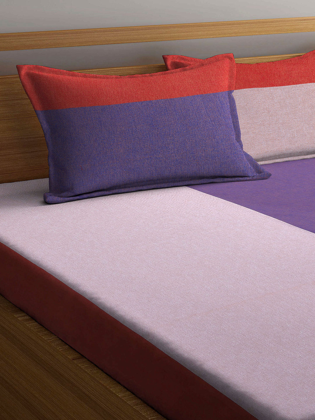 ARRABI® Handwoven Pure Cotton King Size Bedsheets with 2 Pillow Covers (260 X 230 cm)