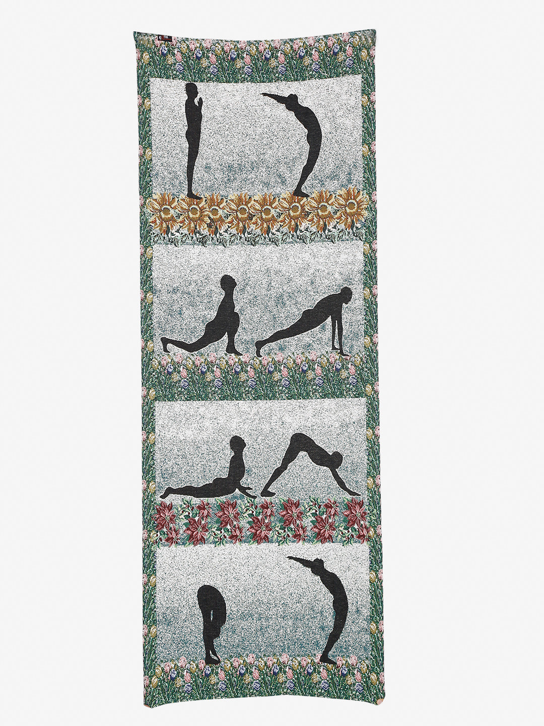 Arrabi White Graphic TC Cotton Blend Yoga Mat (175 x 65 cm)