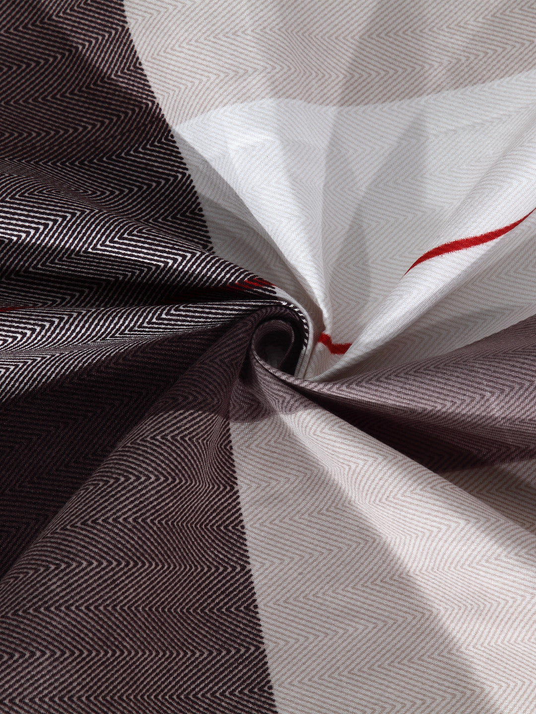 Arrabi Beige Stripes TC Cotton Blend Double Size Bedsheet with 2 Pillow Cover