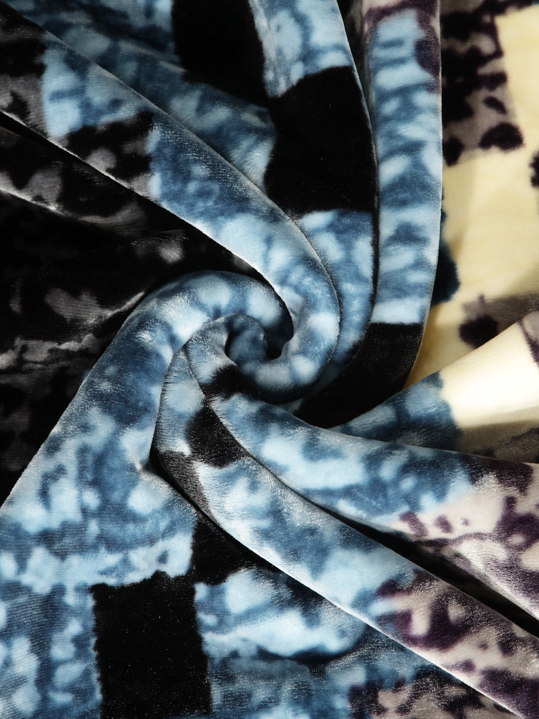 Arrabi Blue Abstract Wool Blend 950 GSM Full Size Double Bed Blanket (240 X 200 cm)