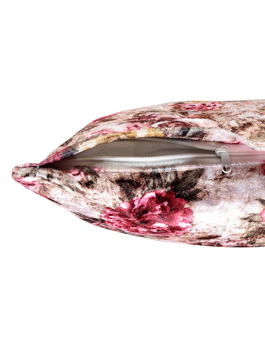 Arrabi Pink Floral TC Chenille Cotton Blend Cushion Covers (Pack of 5) (40 x 40 cm)
