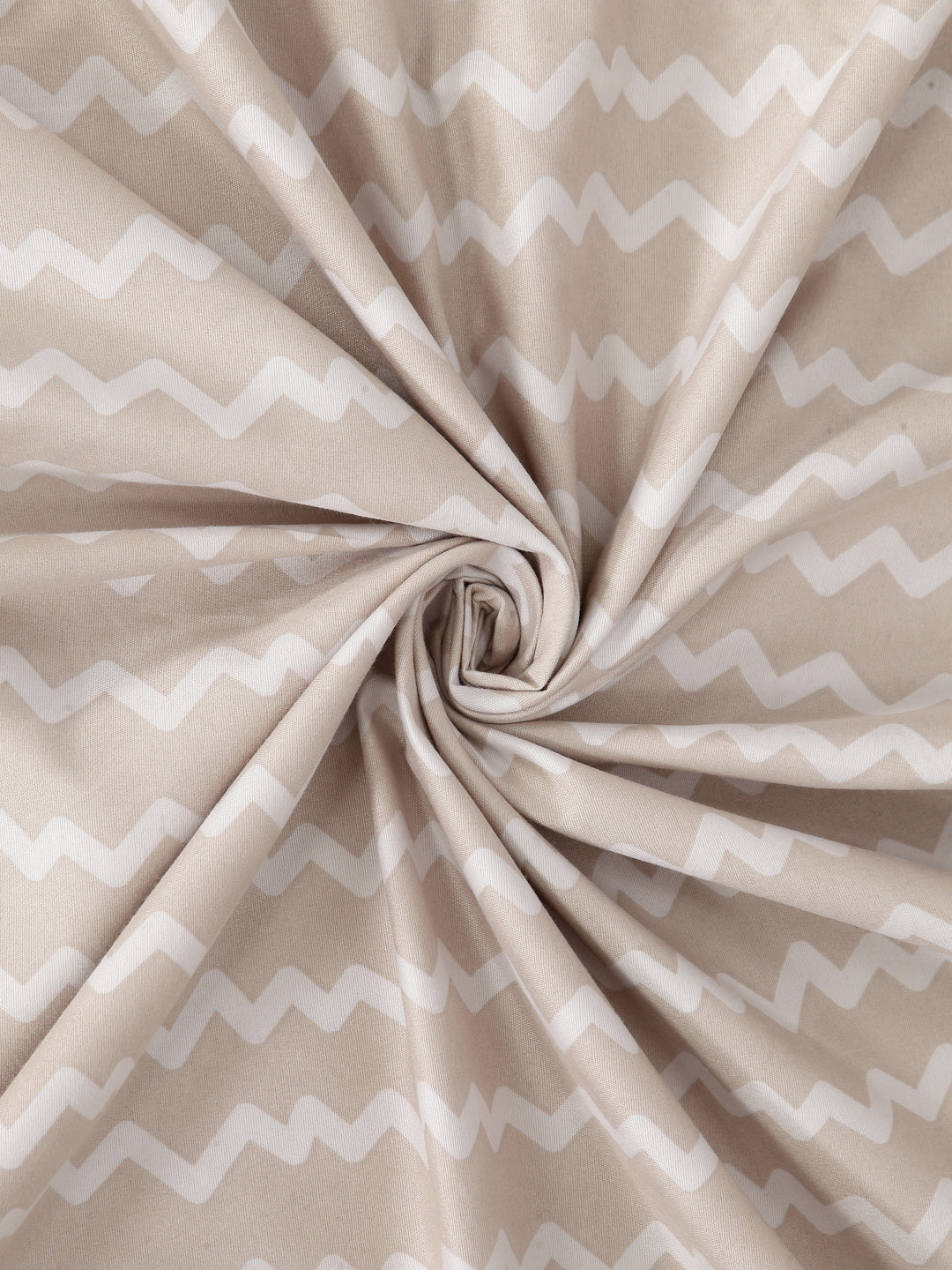 Arrabi Brown Stripes TC Cotton Blend King Size Bedsheet with 2 Pillow Covers (250 X 215 cm)