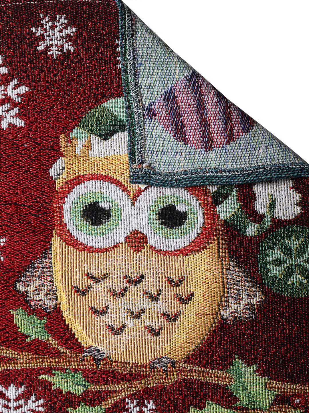 Arrabi Red Graphic Cotton Blend Full Size Table Mat (Pack of 6) (45 X 30 cm)