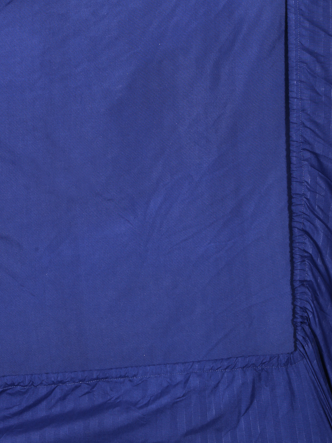 Arrabi Blue Stripes TC Cotton Blend Double Size Fitted Bedsheet with 2 Pillow Covers (250 X 220 cm)