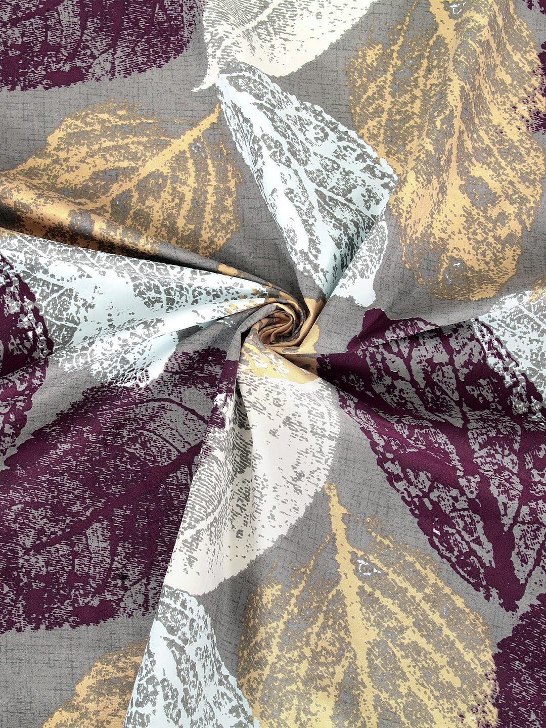 Arrabi Multi Leaf TC Cotton Blend Double Size Bedsheet with 2 Pillow Cover