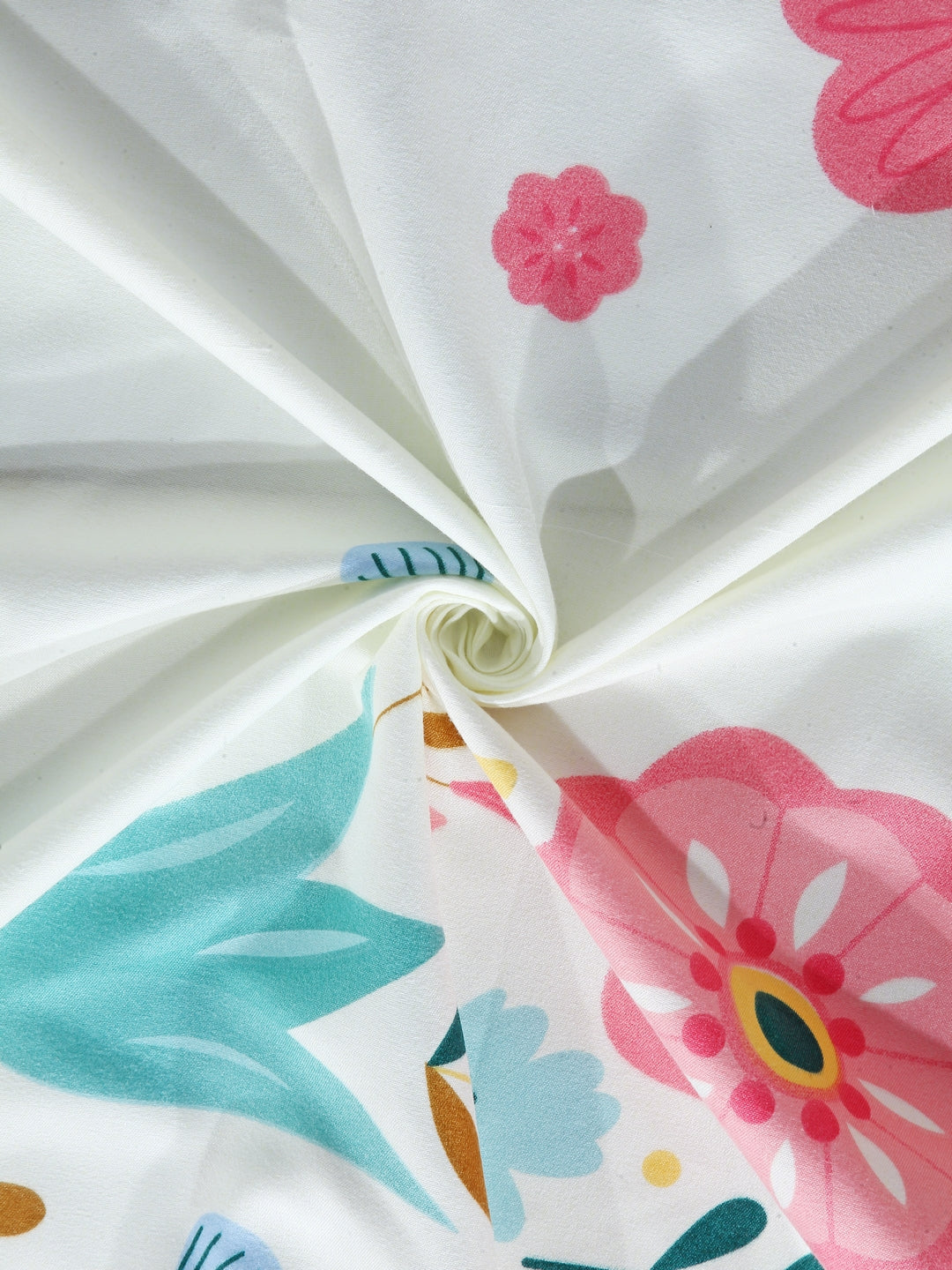 Arrabi Multi Floral TC Cotton Blend Single Size Bedsheet with 1 Pillow Cover (220 X 150 cm)