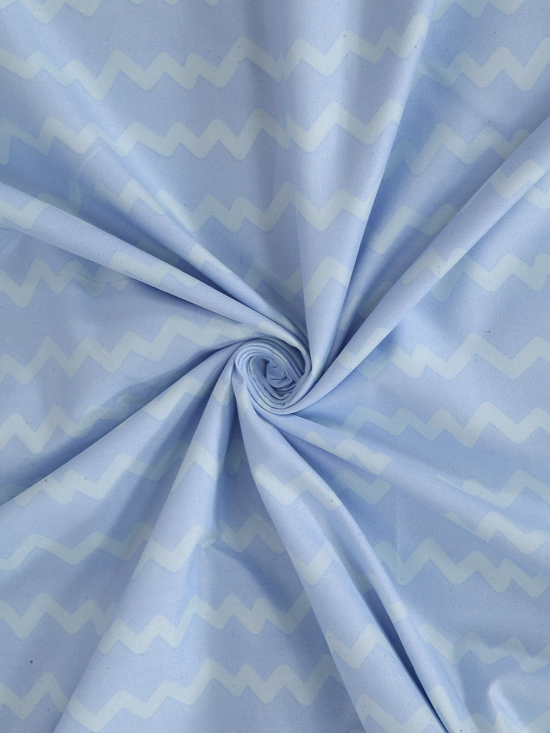 Arrabi Blue Stripes TC Cotton Blend King Size Bedsheet with 2 Pillow Covers (250 X 215 cm)