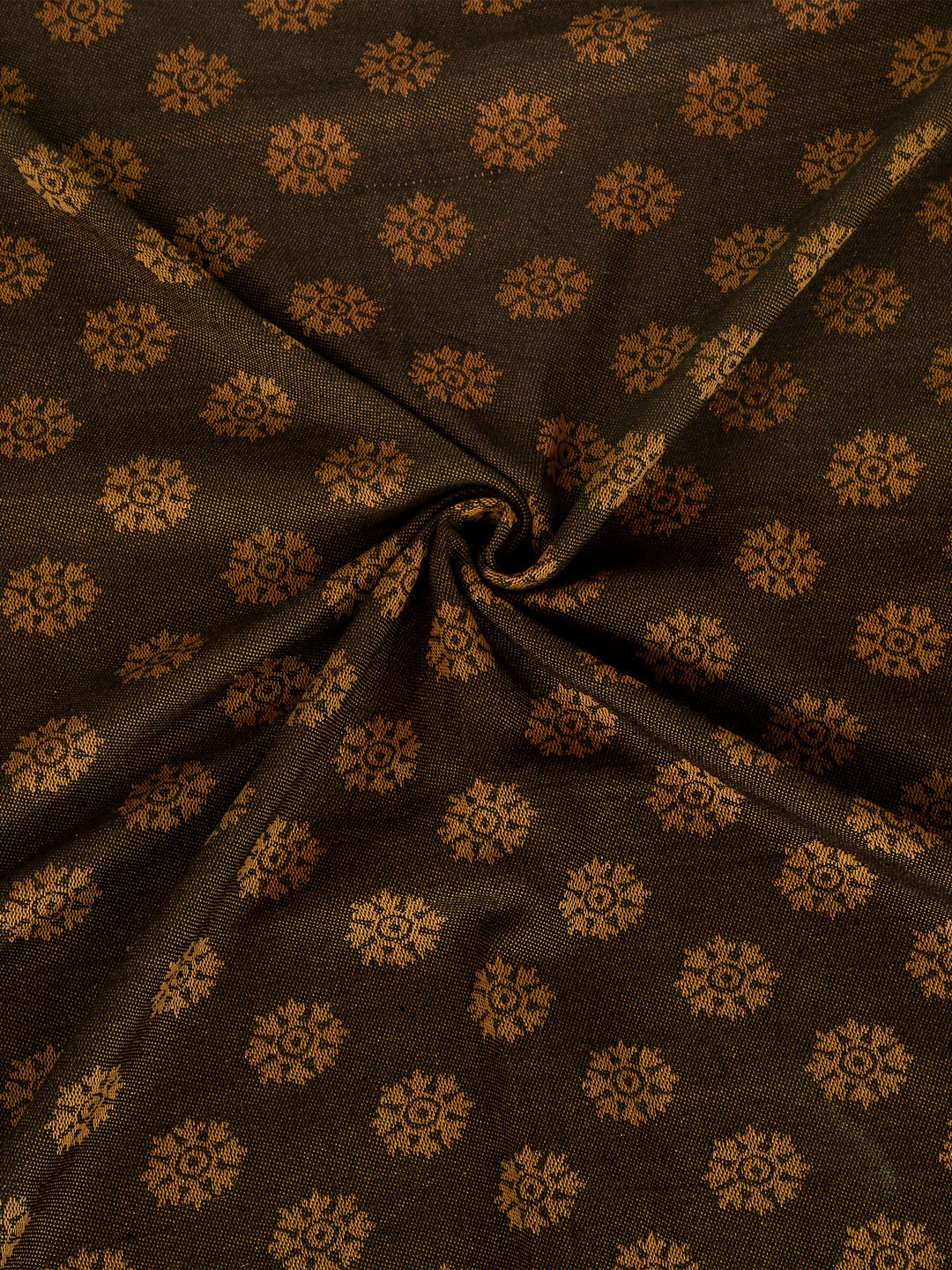 Arrabi Brown Indian Handwoven Cotton Double Size Bedsheet with 2 Pillow Cover (260 x 230 cm)