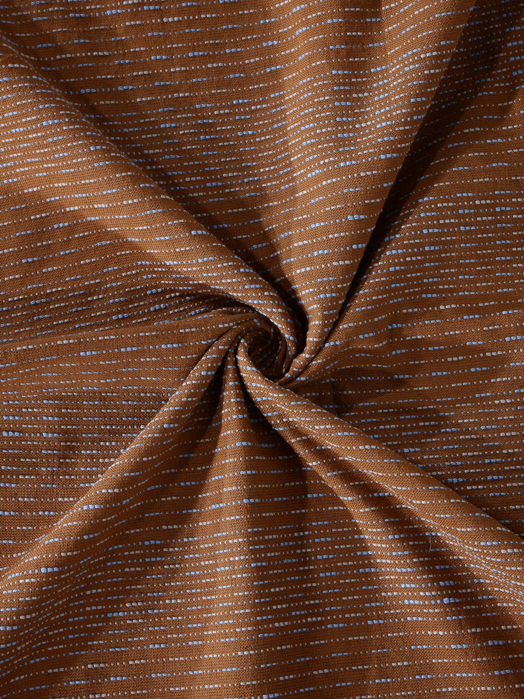 Arrabi Brown Stripes Handwoven Cotton Single Size Bedsheet with 1 Pillow Cover (230 X 150 cm)