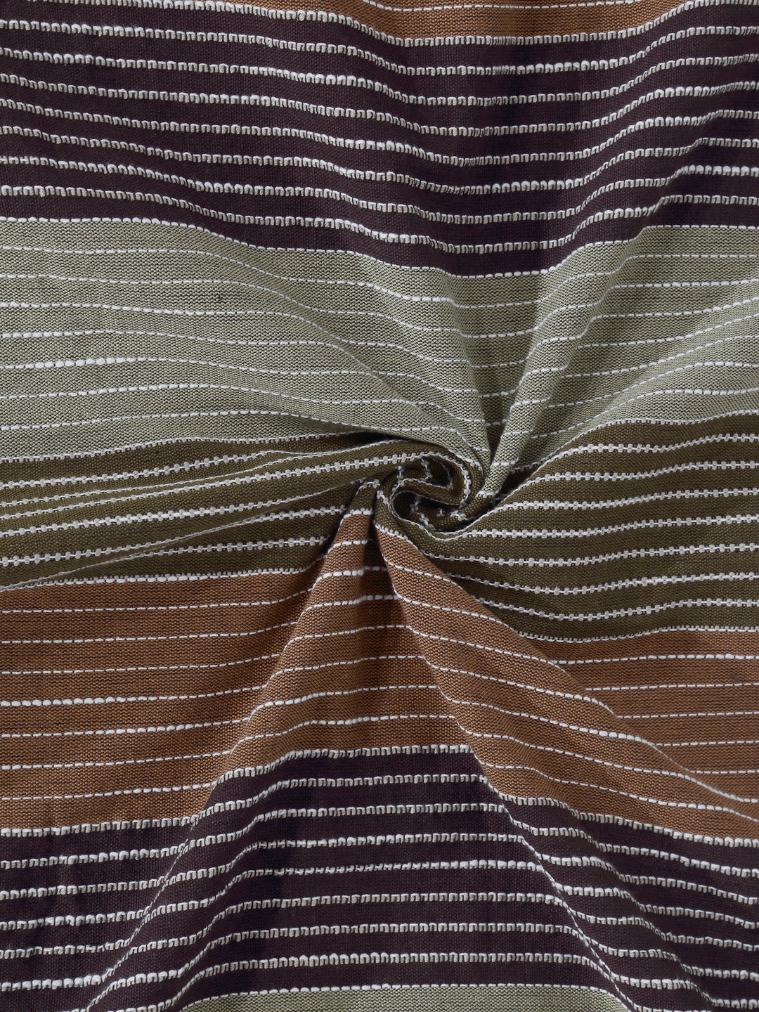 Arrabi Multi Stripes Handwoven Cotton Super King Size Bedsheet with 2 Pillow Covers (270 X 260 cm)