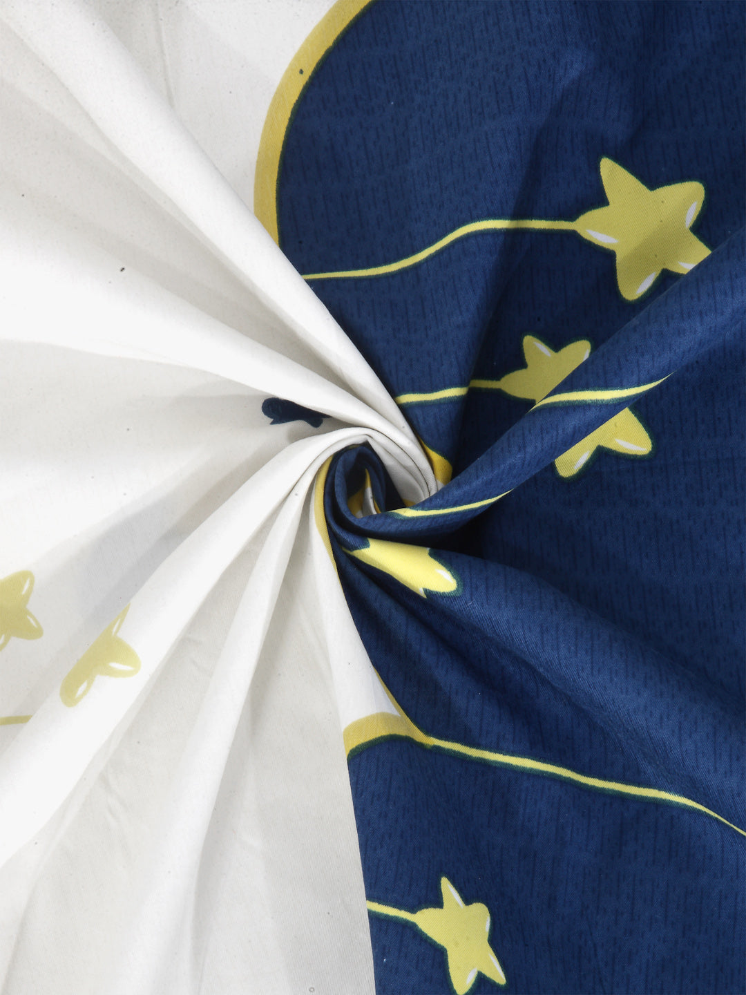 Arrabi Blue Graphic TC Cotton Blend Double Size Bedsheet with 2 Pillow Cover (250 x 225 cm)