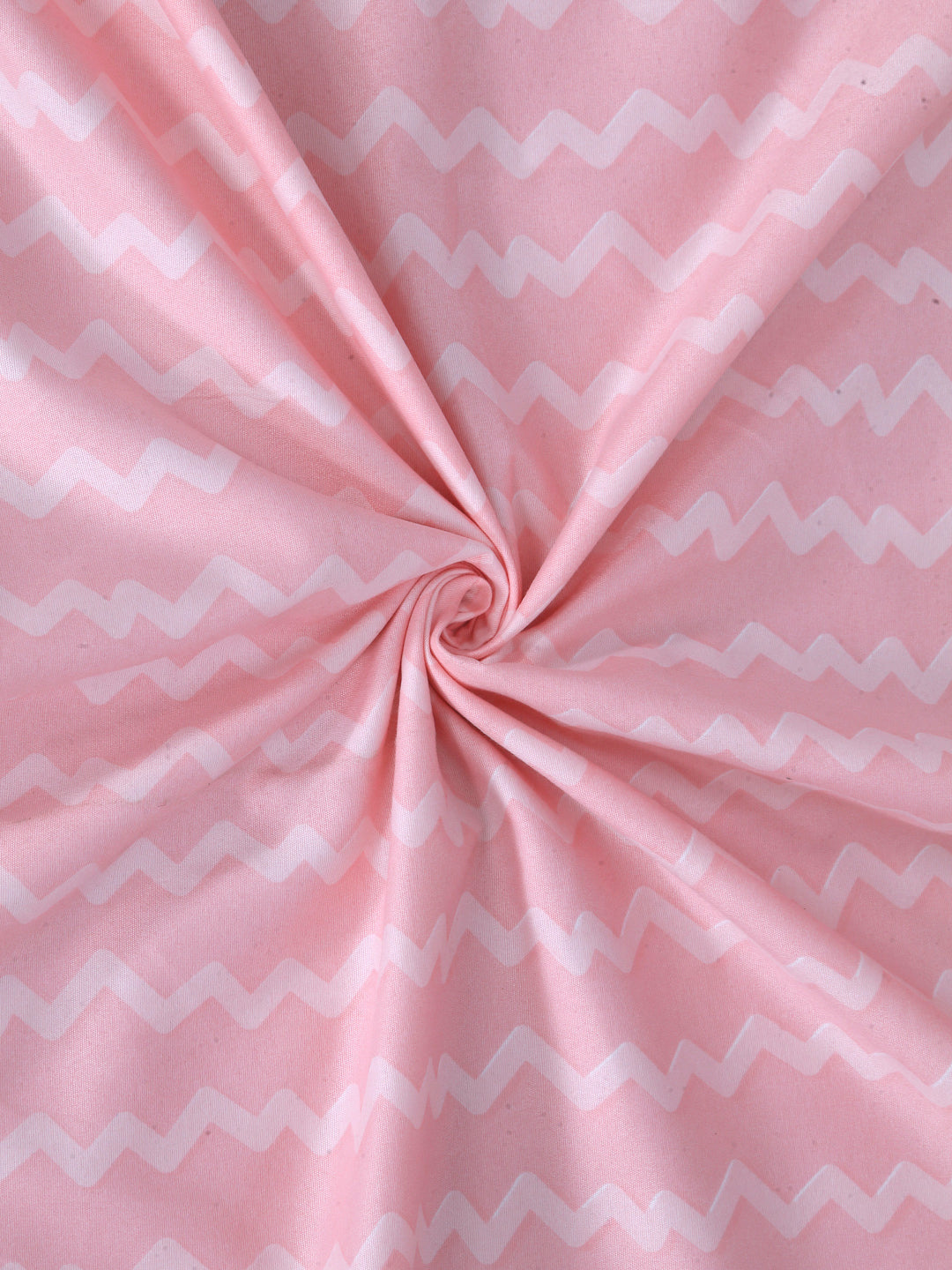 Arrabi Pink Stripes TC Cotton Blend King Size Bedsheet with 2 Pillow Covers (250 X 215 cm)