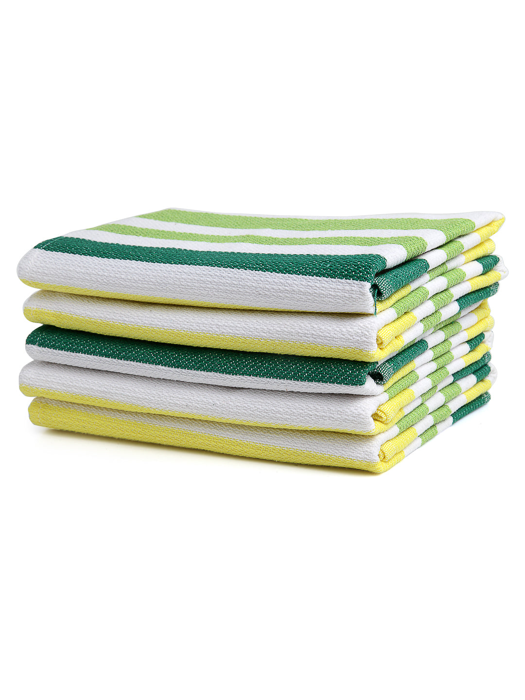 Arrabi Multi Stripes Handwoven Cotton Hand Towel (Set of 5) (85 X 35 cm)