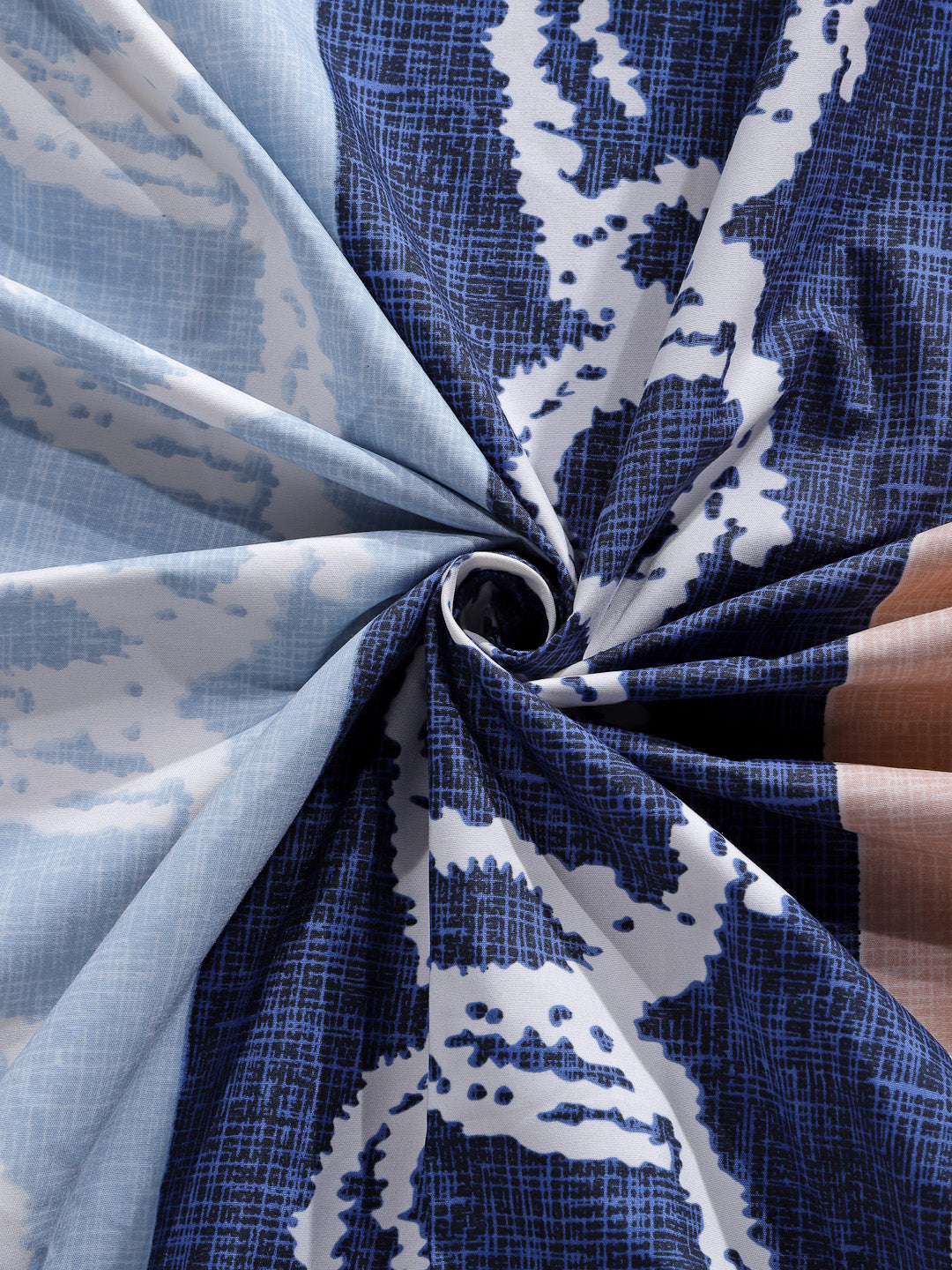 Arrabi Multi Graphic TC Cotton Blend Single Size Bedsheet with 1 Pillow Cover (220 X 150 cm)