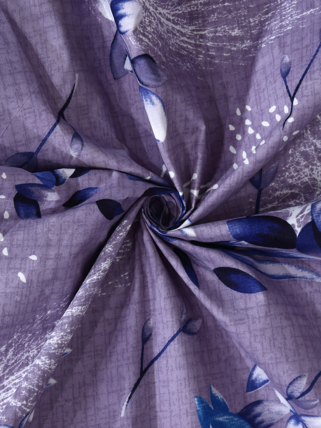 Arrabi Grey Floral TC Cotton Blend King Size Bedsheet with 2 Pillow Covers (250 X 215 cm)