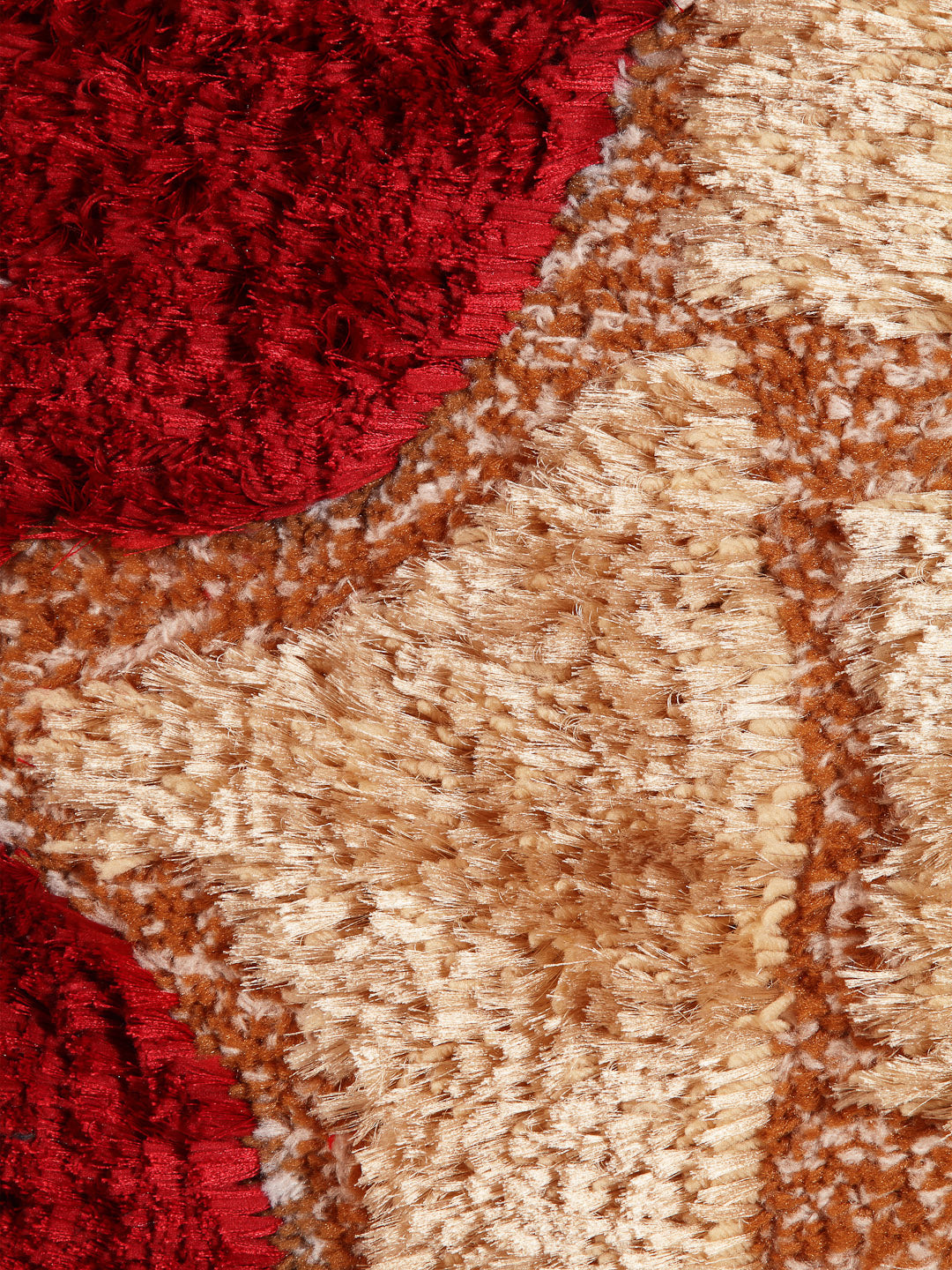 Arrabi Red Geometric Synthetic Full Size Floor Mat (60 X 40 cm) (Pack of 2)