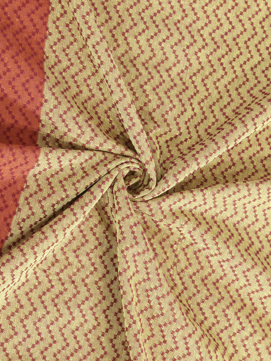 Arrabi Red Stripes Handwoven Cotton Single Size Bedsheet with 1 Pillow Cover ( 225 X 150 cm)