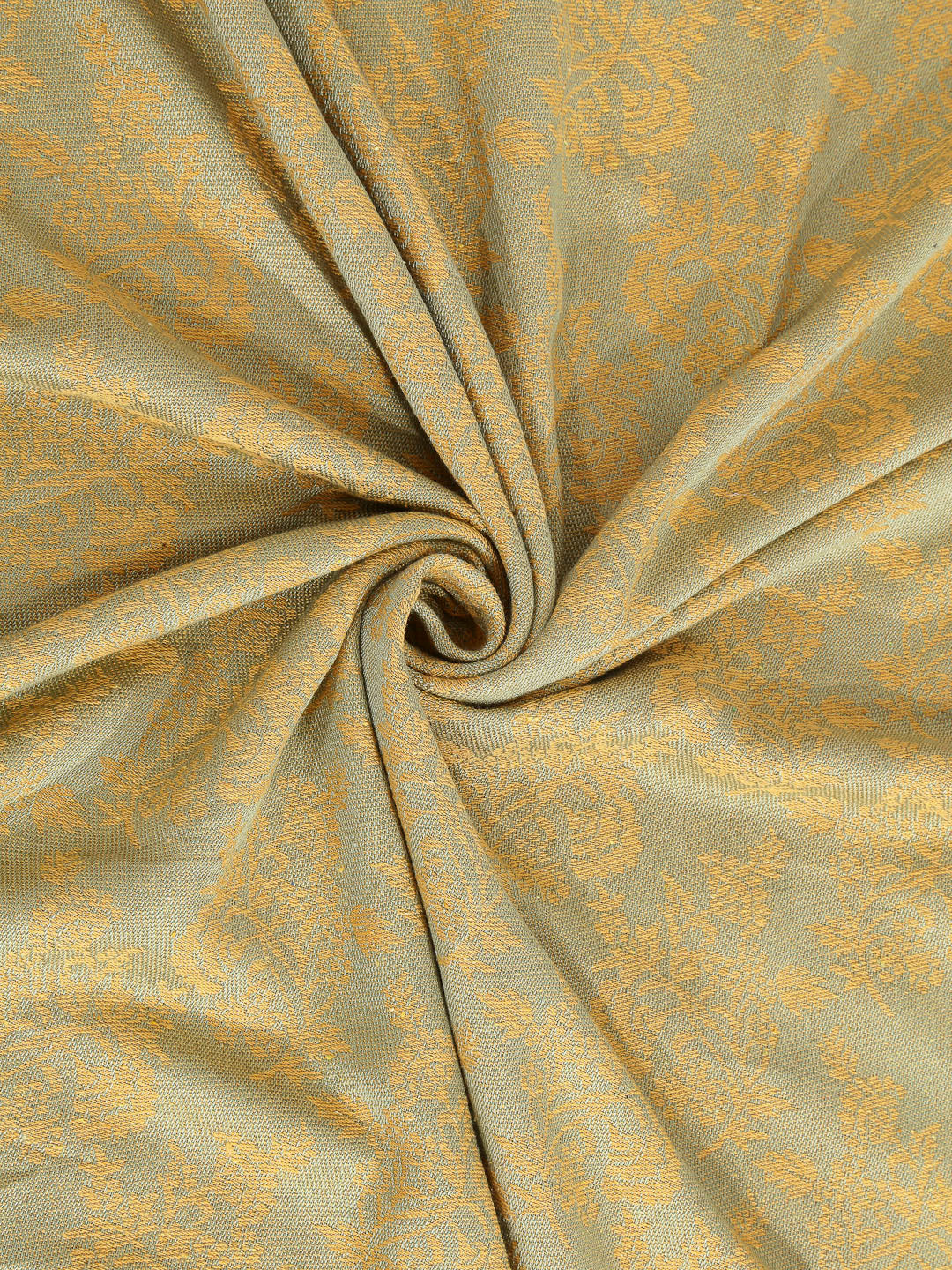 Arrabi Yellow Floral Handwoven Cotton Single Size Bedsheet with 1 Pillow Cover ( 225 X 150 cm)
