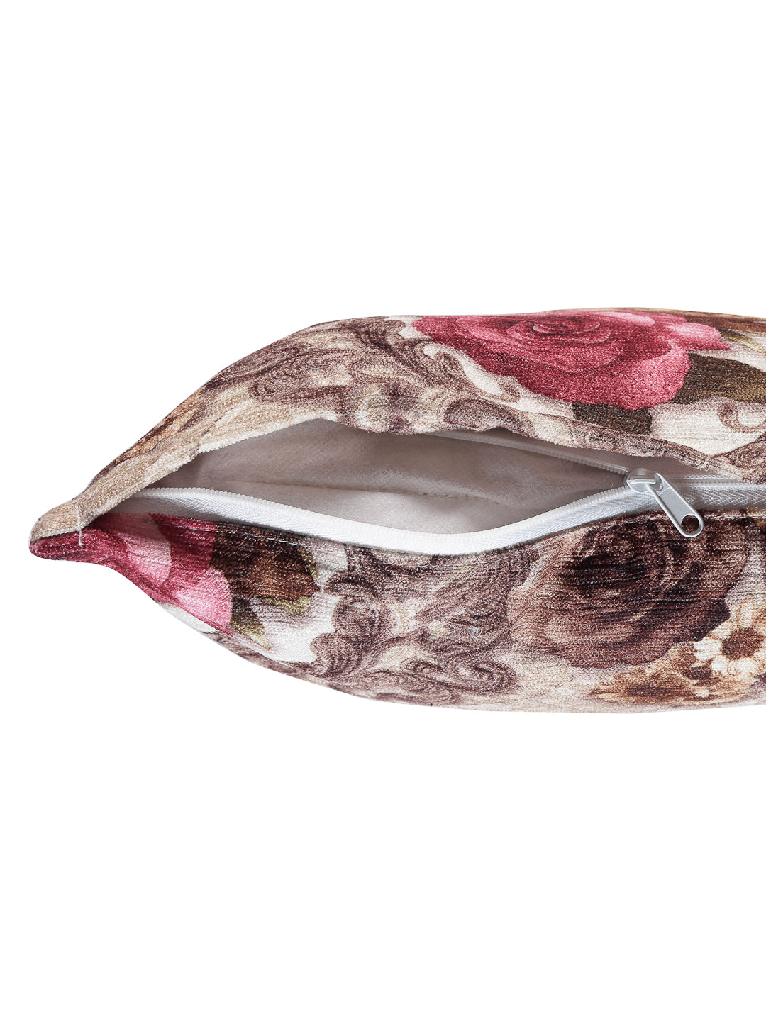 Arrabi Beige Floral TC Cotton Blend Cushion Covers (Pack of 5) (40 x 40 cm)