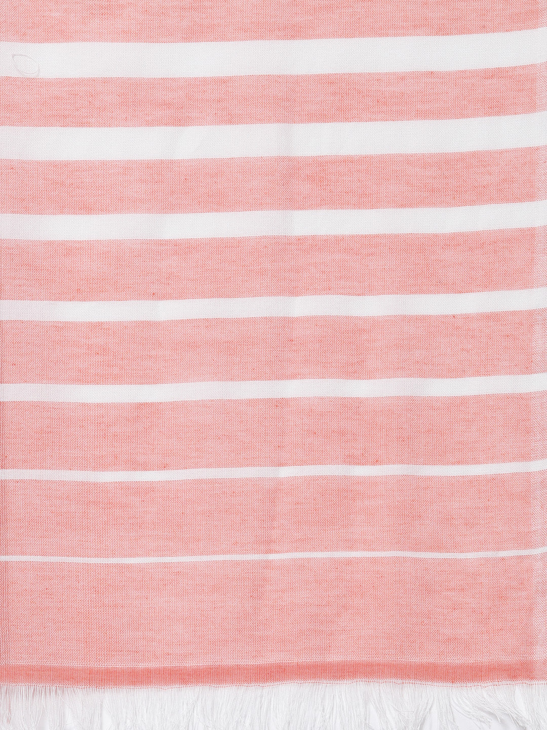 Arrabi Red Stripes Handwoven Cotton Full Size Stole (185 x 85 cm)