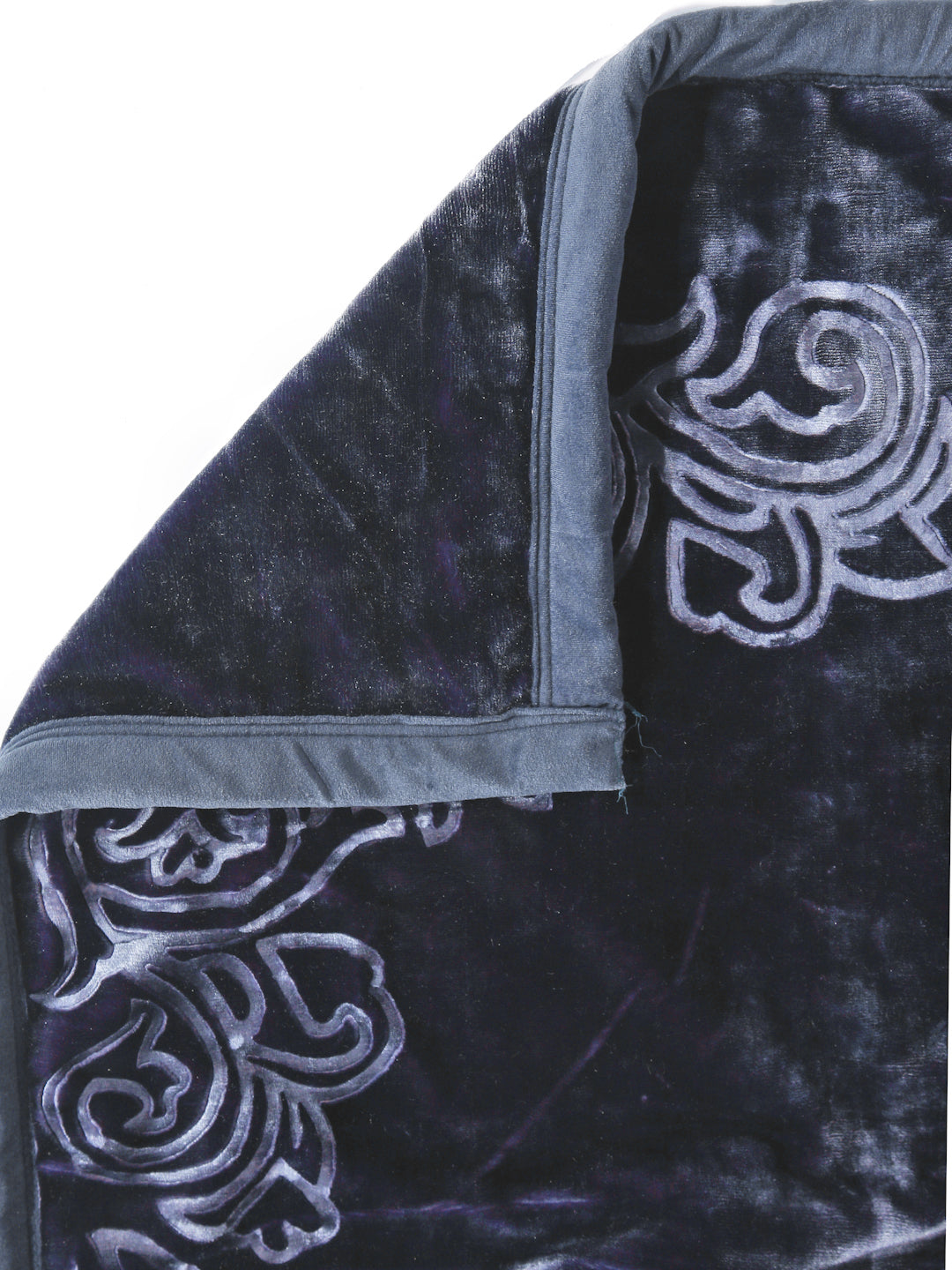 Arrabi Violet Floral Wool Blend 950 GSM Full Size Double Bed Blanket (200 X 205 cm)