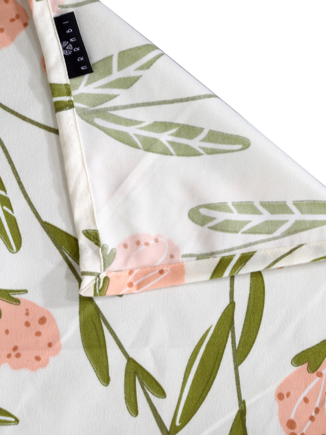 Arrabi Cream Floral TC Cotton Blend King Size Bedsheet with 2 Pillow Covers (250 X 215 cm)