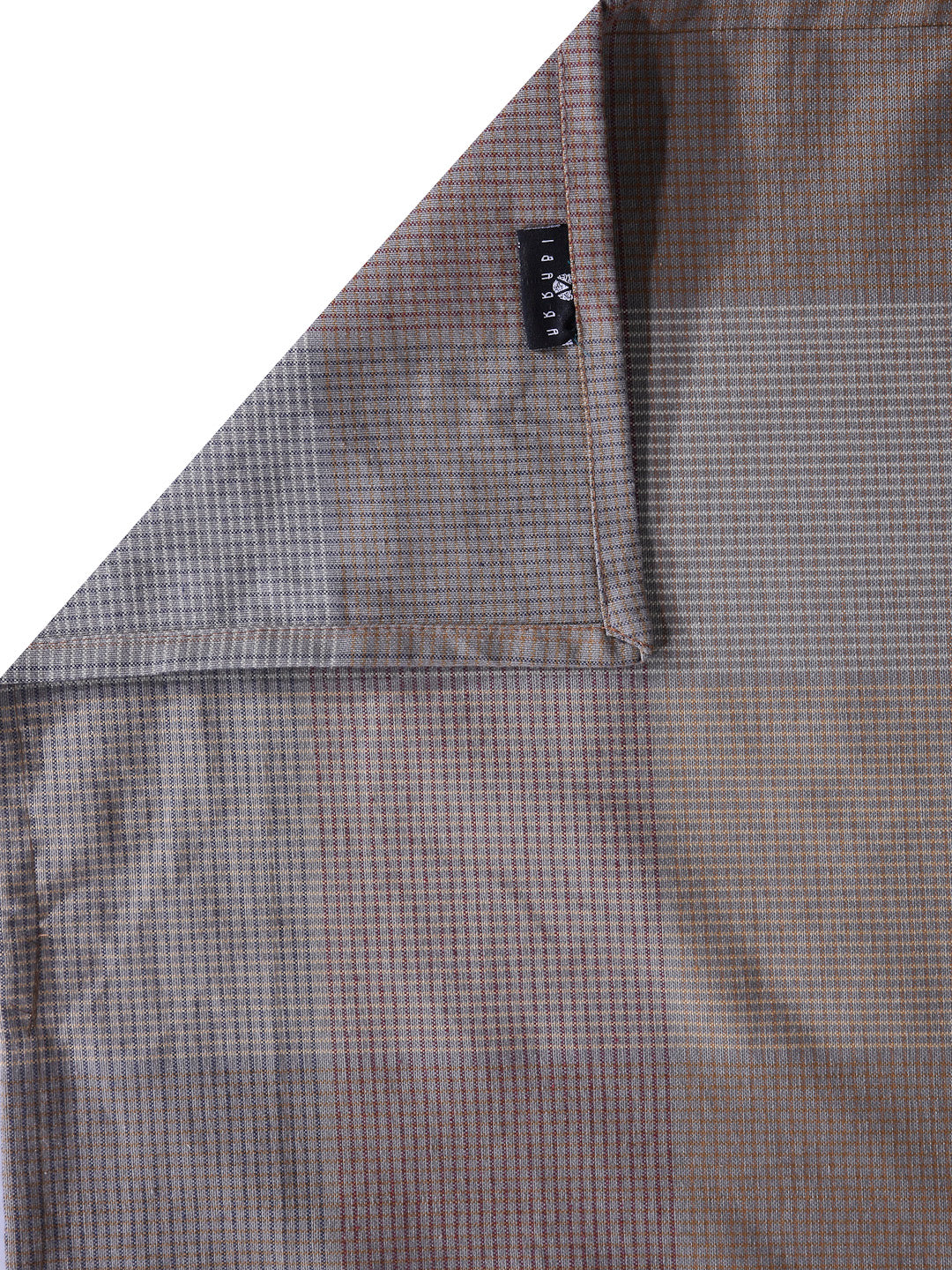 Arrabi Beige Check Handwoven Cotton King Size Bedsheet with 2 Pillow Covers (260 X 250 cm)