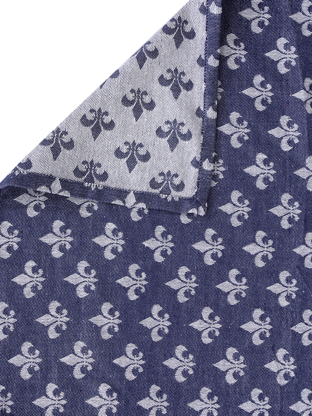 Arrabi Blue Abstract Handwoven Cotton Double Size Bedsheet with 2 Pillow Covers (260 x 230 cm)