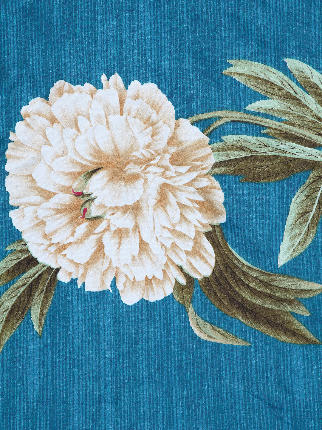 Arrabi Teal Floral TC Cotton Blend Single Size Bedsheet with 1 Pillow Cover (220 X 150 cm)