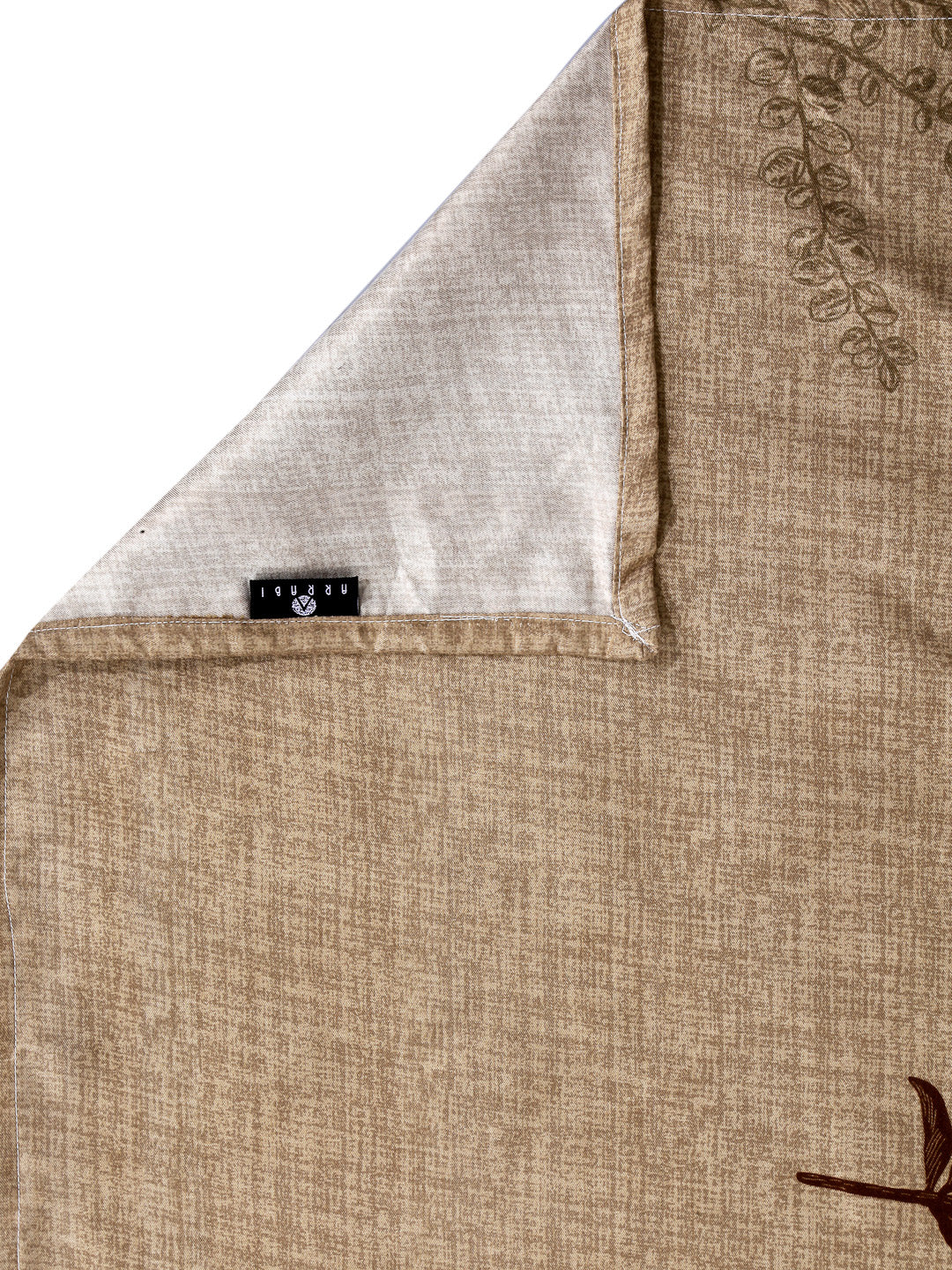 Arrabi Brown Floral TC Cotton Blend King Size Bedsheet with 2 Pillow Covers (250 x 220 cm)
