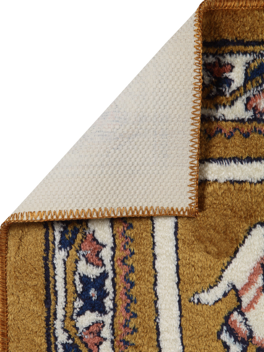 Arrabi Yellow Indian Synthetic Full Size Floor Mat (60 X 40 cm) (Pack of 2)