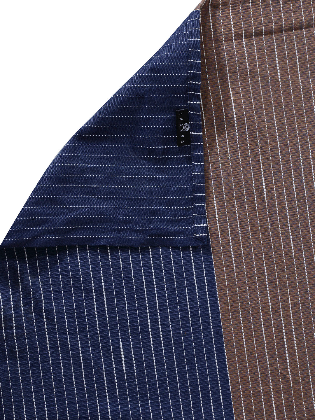 Arrabi Multi Stripes Handwoven Cotton Super King Size Bedsheet with 2 Pillow Covers (270 X 260 cm)