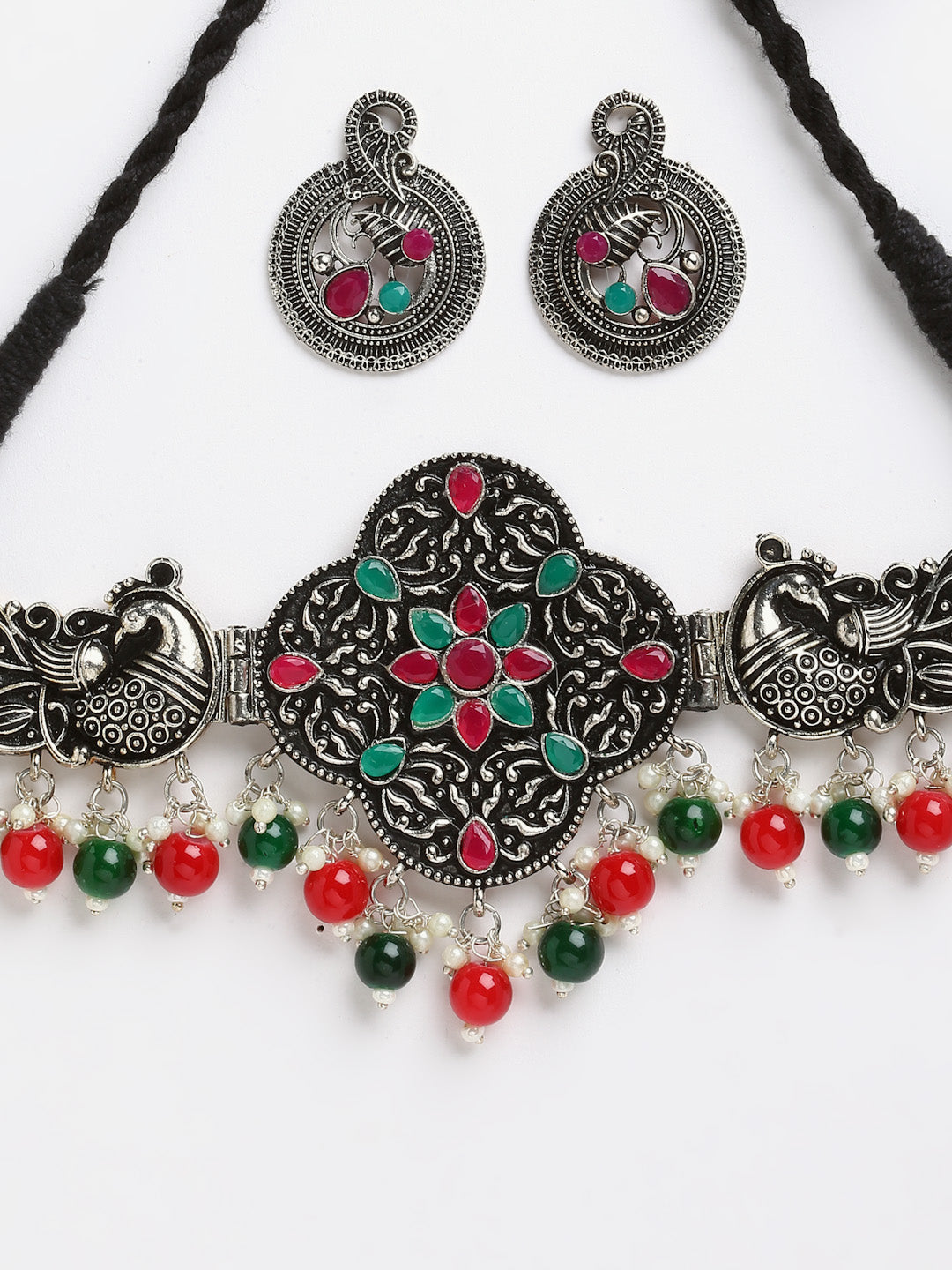 Arrabi Multi Oxidised Jewellery Set with 2 Earrings (40 cm)