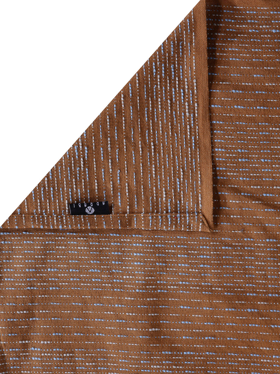 Arrabi Brown Stripes Handwoven Cotton Single Size Bedsheet with 1 Pillow Cover (230 X 150 cm)