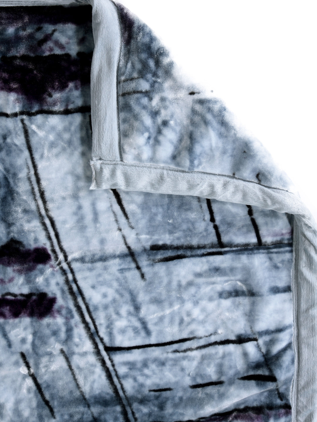 Arrabi Blue Abstract Wool Blend 950 GSM Full Size Double Bed Blanket (230 X 200 cm)