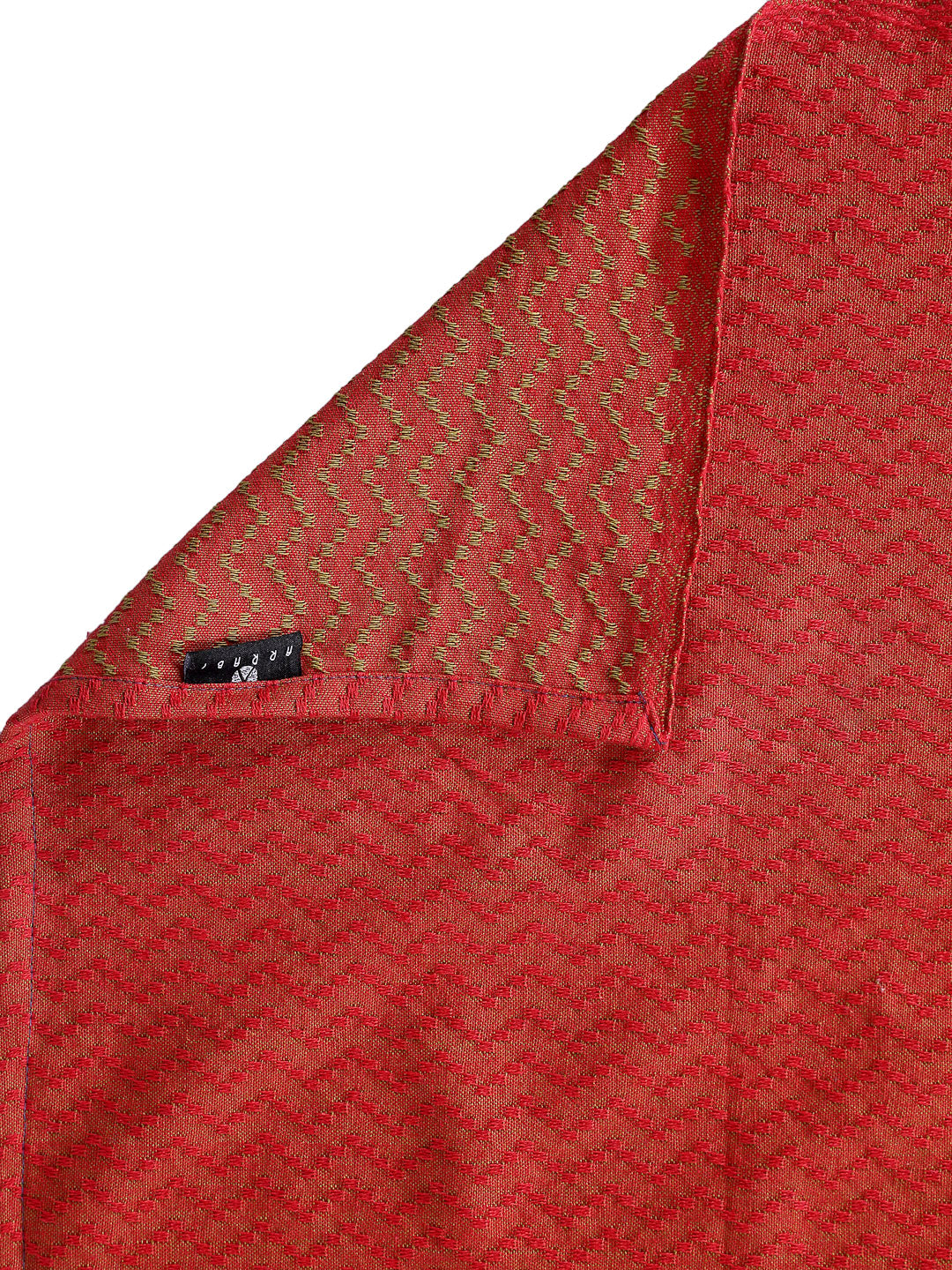 Arrabi Orange Stripes Handwoven Cotton Single Size Bedsheet with 1 Pillow Cover (225 X 150 cm)