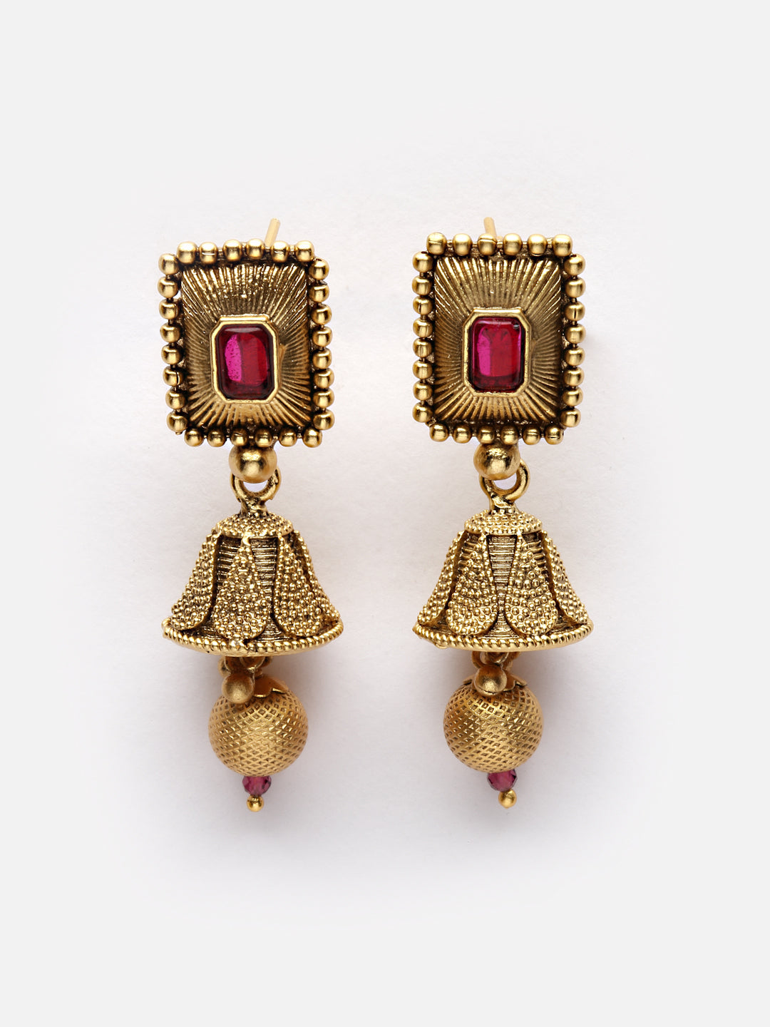 Arrabi Gold Handcrafted Jewellery Set with 2 Earrings(30 cm)