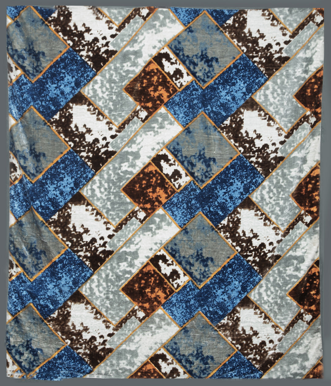 Arrabi Multi Geometric Wool Blend 950 GSM Full Size Double Bed Blanket (230 X 200 cm)