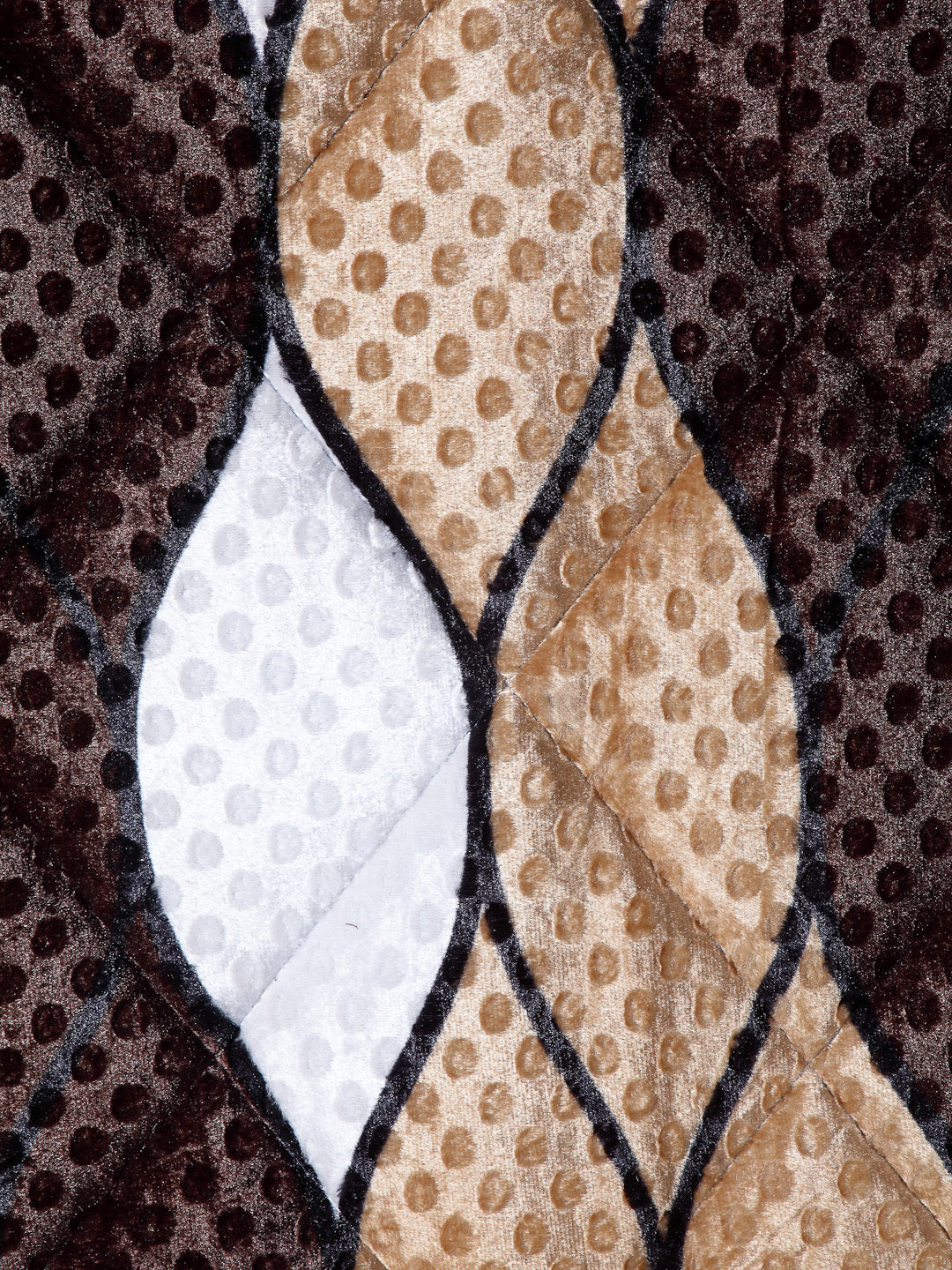 Arrabi Brown Geometric Polyester Full Size 1060 GSM Single Bed Quilt (210 x 150 cm)