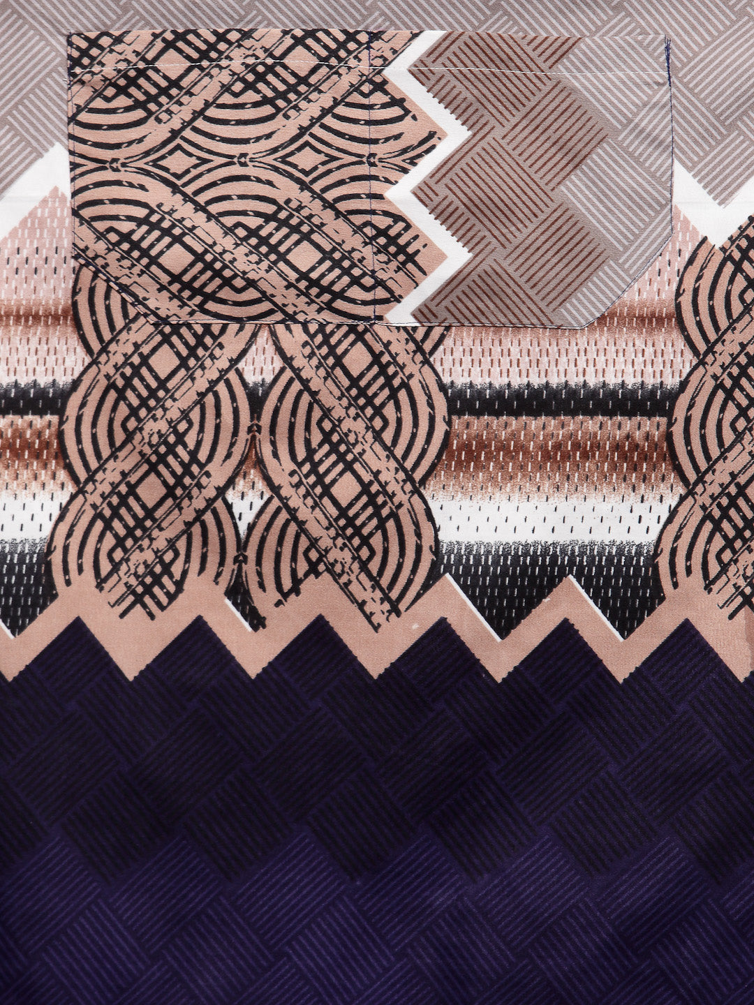 Arrabi Multi Graphic Cotton Blend Apron With 2 Patch Pocket (85 x 70 cm)